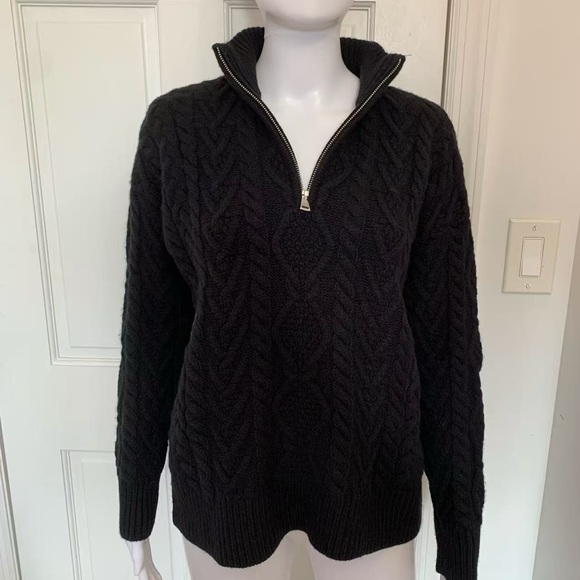 Lauren Ralph Lauren Cable Knit Quarter Zip Sweater - Picture 6 of 8